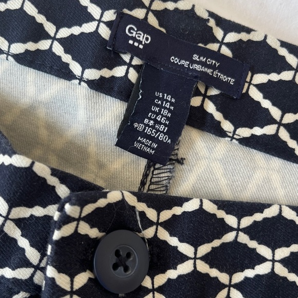 GAP Brand Navy and White Cropped Pants Size 14 - Picture 3 of 8